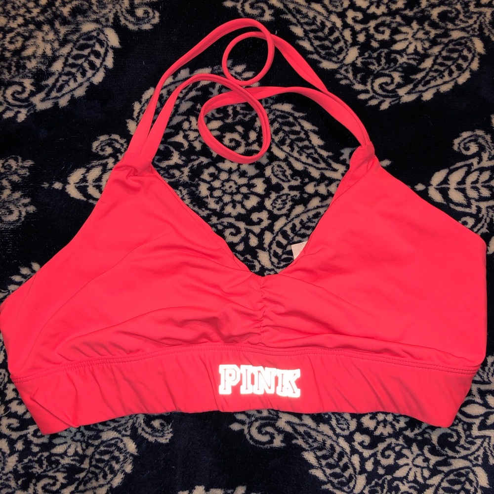 Pink sports bra